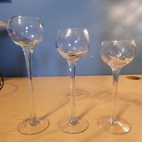 DECOSTAR™ GLASS CANDLE HOLDERS 3PC/SET - Picture 1 of 5
